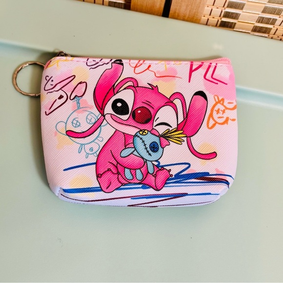 Disney Lilo & Stitch and Angel Coin Purse zippered pouch card holder set of 2 - Picture 3 of 7
